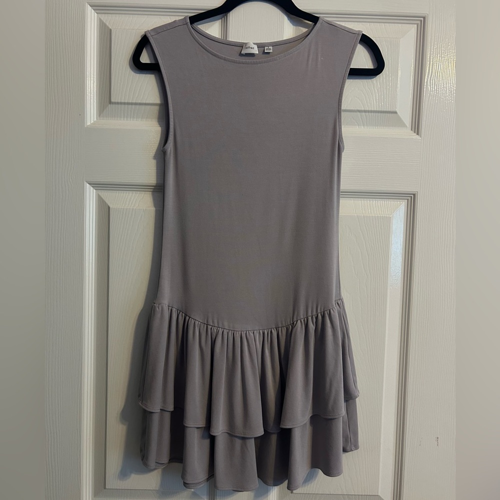 Aritzia Gray/Purpleish Ruffle Short Dress